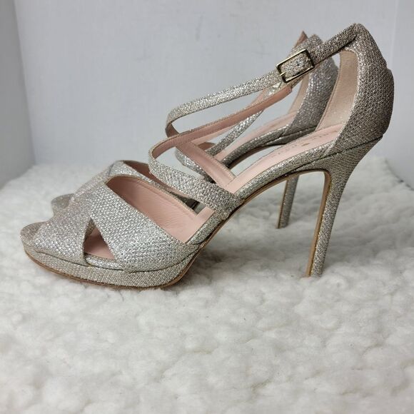 Kate Spade Womens Size 10 Glitter Pump Strappy Ankle Buckle Closure Heel Shoes - Picture 3 of 6